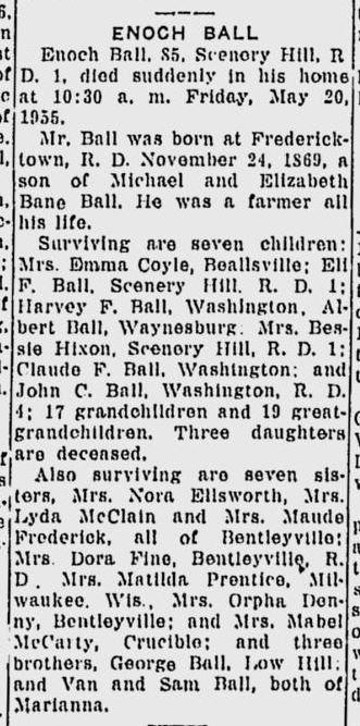 Enoch Ball obit